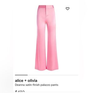 ALICE OLIVIA Pink Satin Dress Slacks